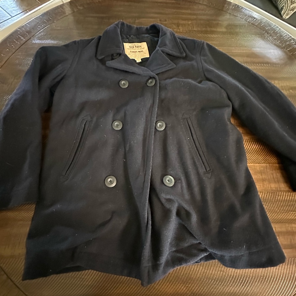 Old Navy Black Peacoat Double-Breasted Jacket